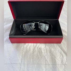 Cartier De Santos Aviator Sunglasses  Gunmetal Frame Dark Gray Lens 58 /16